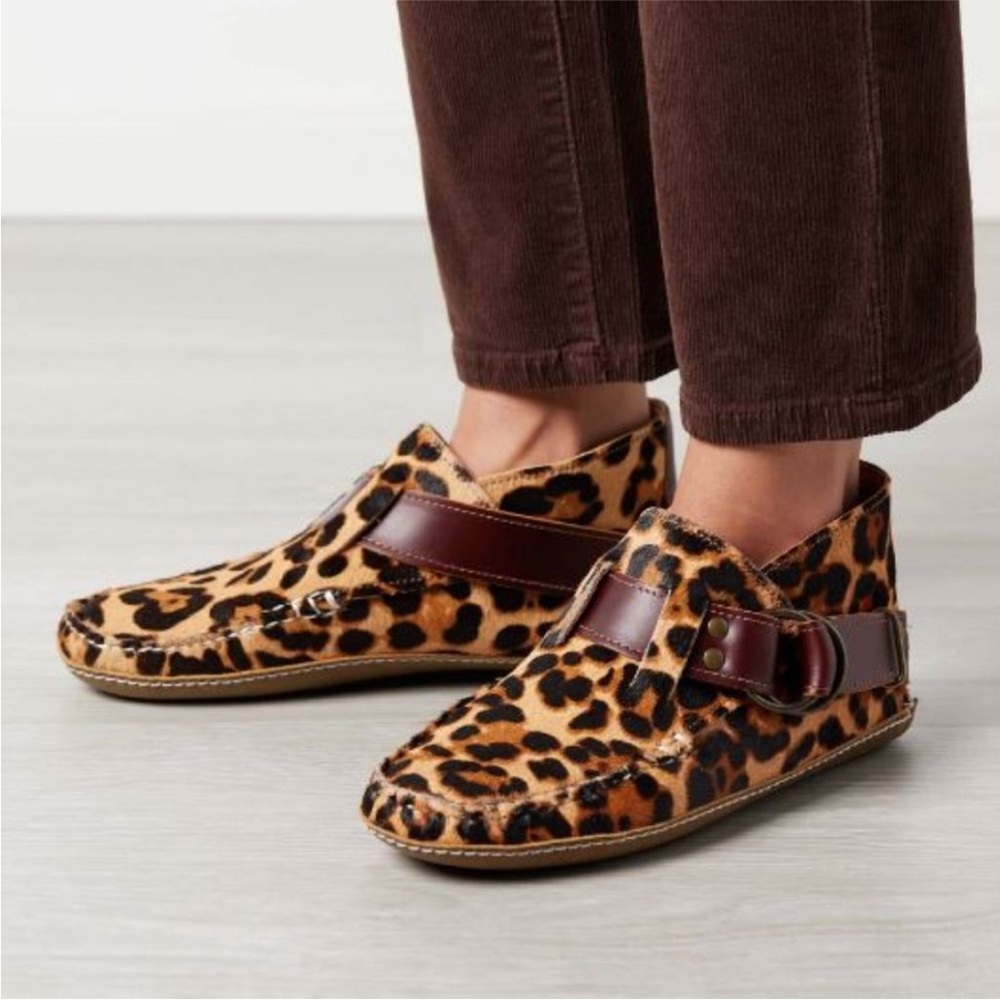 Quoddy Leopard Print Women's Shoes with Brown Accents